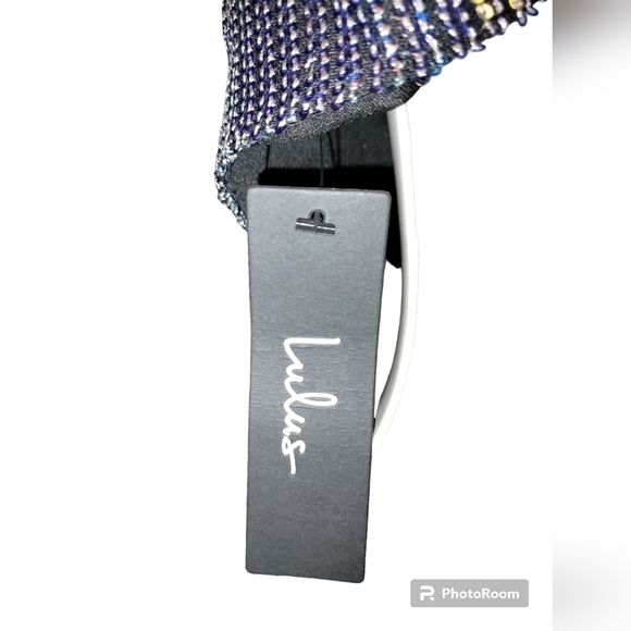 lulus sequin tie-back halter top xs cowl neck iridescent sequins cropped bodice - Picture 5 of 9